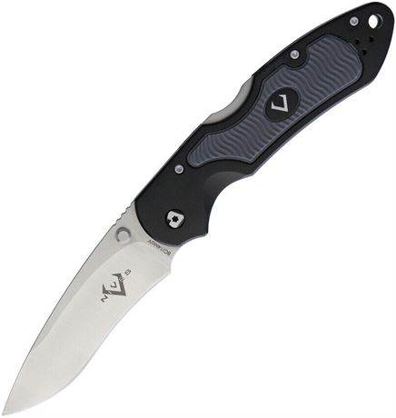 V Knives Griptide Lockback Black Folding Pocketknife w/ Hard Case