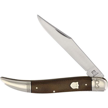 Rough Rider Large Toothpick Brown Burlap Folding Knife RR2328