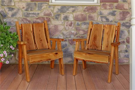 Pair of Timberland Chairs - Live Edge Locust - Natural, Mushroom or Cedar Stain
