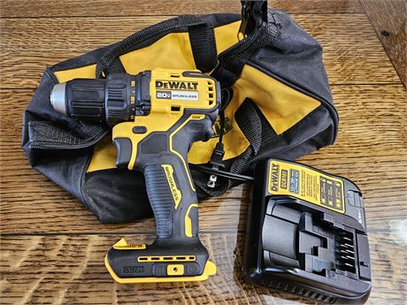 DeWalt 20v Brushless Cordless Drill with Bag, Charger